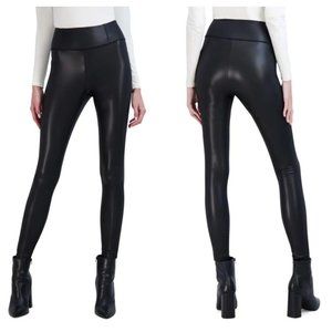 OOKIE & LALA High Rise Vegan Leather Pants Black {Z25}